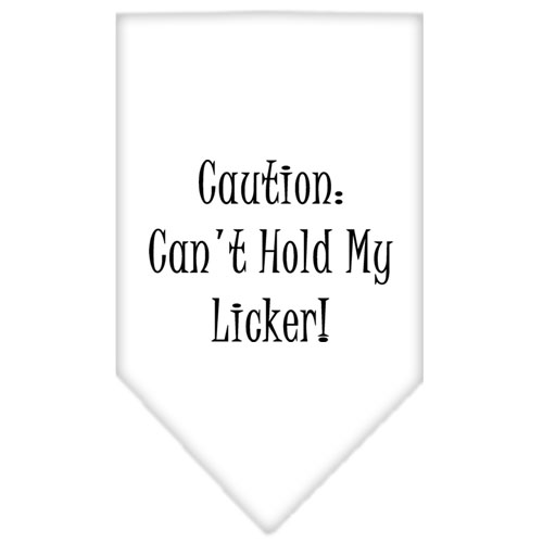 Can't Hold My Licker Screen Print Bandana White Large
